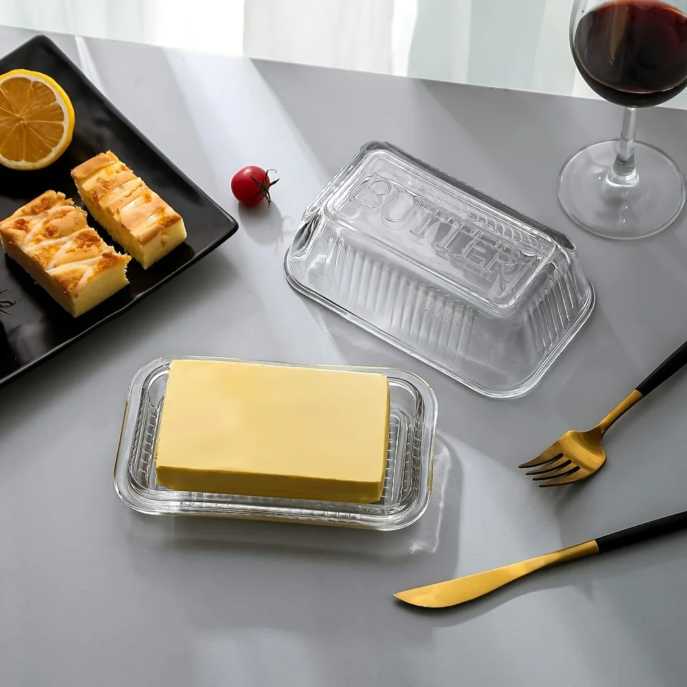 Meal Prep Glass Containers - กล่องใส่เนยแก้ววินเทจอเนกประสงค์ พร้อมฝาปิด สำหรับใส่เค้ก ชีส ของตกแต่ง และเก็บอาหาร