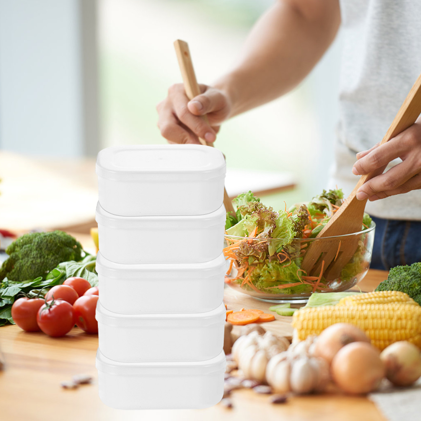 Meal Prep Diet - กล่องเก็บเมล็ดข้าว 5 ชิ้น กล่องเก็บอาหารแช่แข็งได้ กล่องเตรียมอาหาร กล่องอาหารกลางวันแบบพกพา