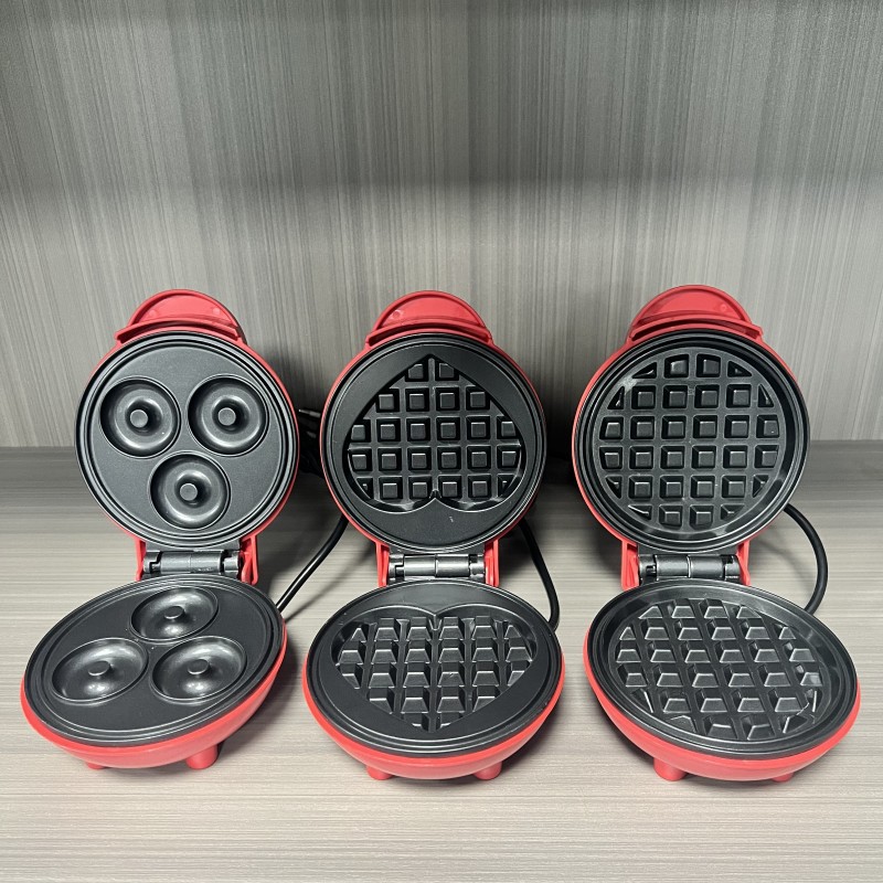 Breakfast Sandwich Press - เครื่องทำวาฟเฟิลรูปหัวใจขนาดเล็กอเนกประสงค์ เครื่องปิ้งขนมปังแบบสองด้าน เครื่องอบขนมแบบพกพาสำหรับงานเลี้ยงครอบครัว