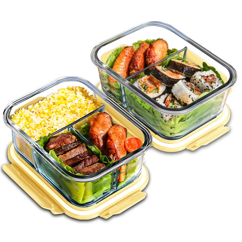 Meal Prep Glass Containers - กล่องแก้วเก็บอาหารสด ทนความร้อนสูง ทำจากแก้วโบโรซิลิเกต ใช้กับไมโครเวฟ ตู้เย็นได้ ชามปิดผนึกพิเศษสำหรับเก็บอาหาร