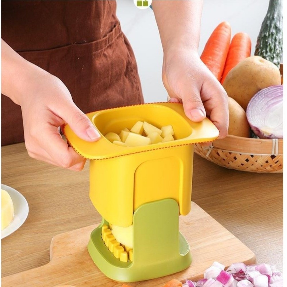 Meal Prep With Potatoes - เครื่องหั่นผักอเนกประสงค์แบบใช้มือ 2-in-1 สำหรับหั่นหัวหอม หั่นมันฝรั่ง ช่วยประหยัดเวลาในการเตรียมอาหาร