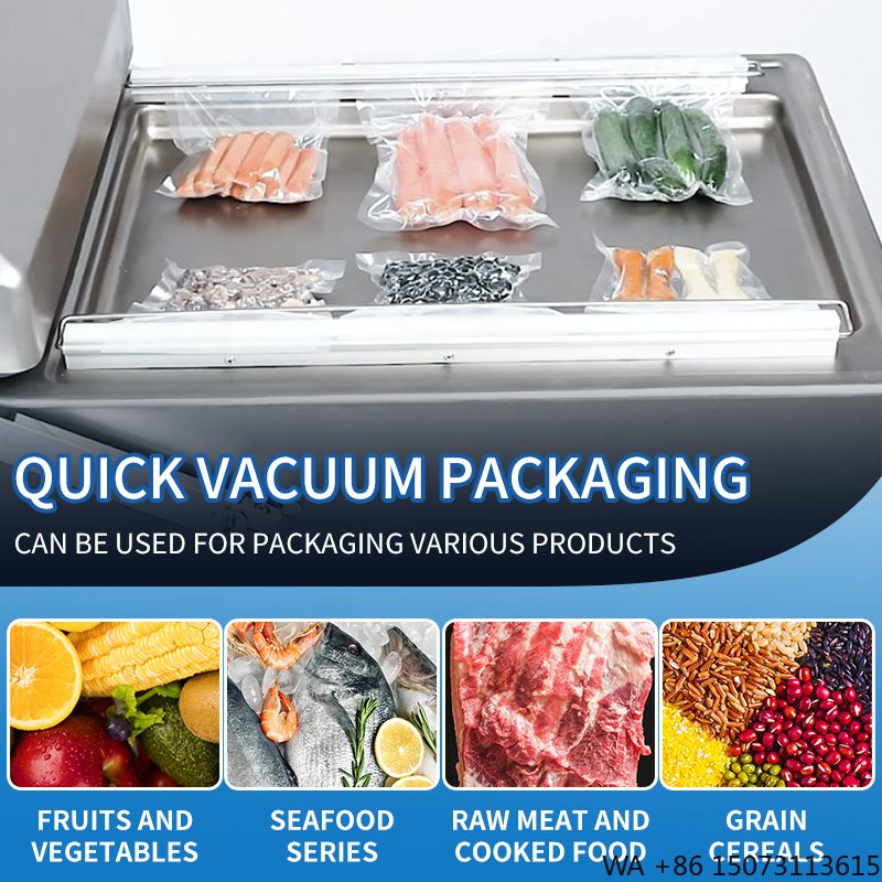 Meal Prep Food - เครื่องซีลสูญญากาศแบบสองห้อง รุ่น DZ-500 สำหรับบรรจุภัณฑ์แบบซอง ผลิตโดยโรงงานผู้ผลิตเครื่องซีลสูญญากาศแบบสองห้อง