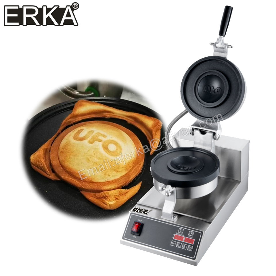 Breakfast Sandwich Press - Erka เครื่องทำเบอร์เกอร์แบบกดแบบ UFO, เครื่องทำไอศกรีมเบอร์เกอร์พร้อมเครื่องทำแซนด์วิชมุกแบบนอนสติ๊กสำหรับอาหารเช้าแบบร้อนสองด้าน