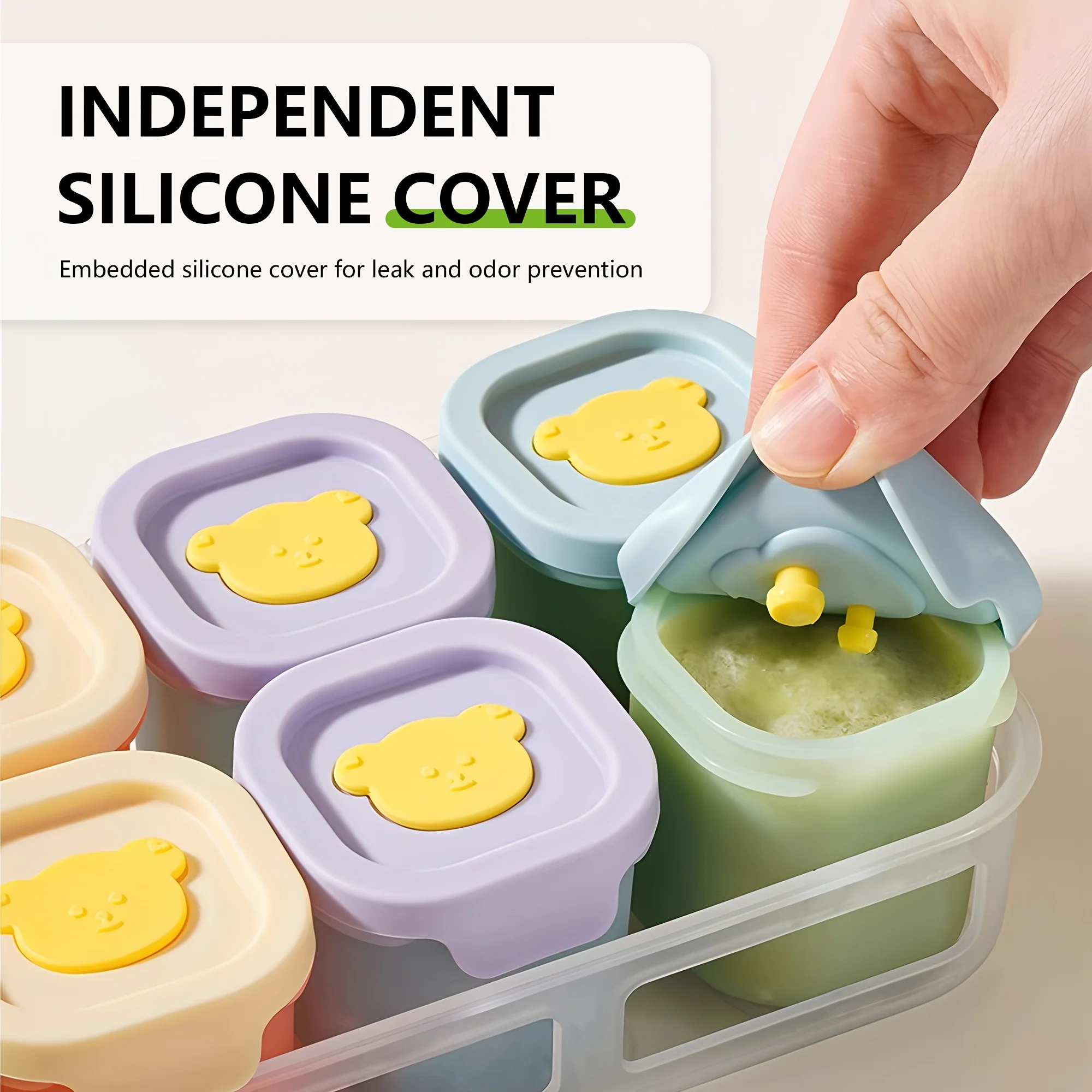 Meal Prep Jars With Lids - กล่องเก็บอาหารซิลิโคน 9 ชิ้น พร้อมฝาปิด-1.69 ออนซ์ กล่องใส่ขนมแบบใช้ซ้ำได้สำหรับเด็ก