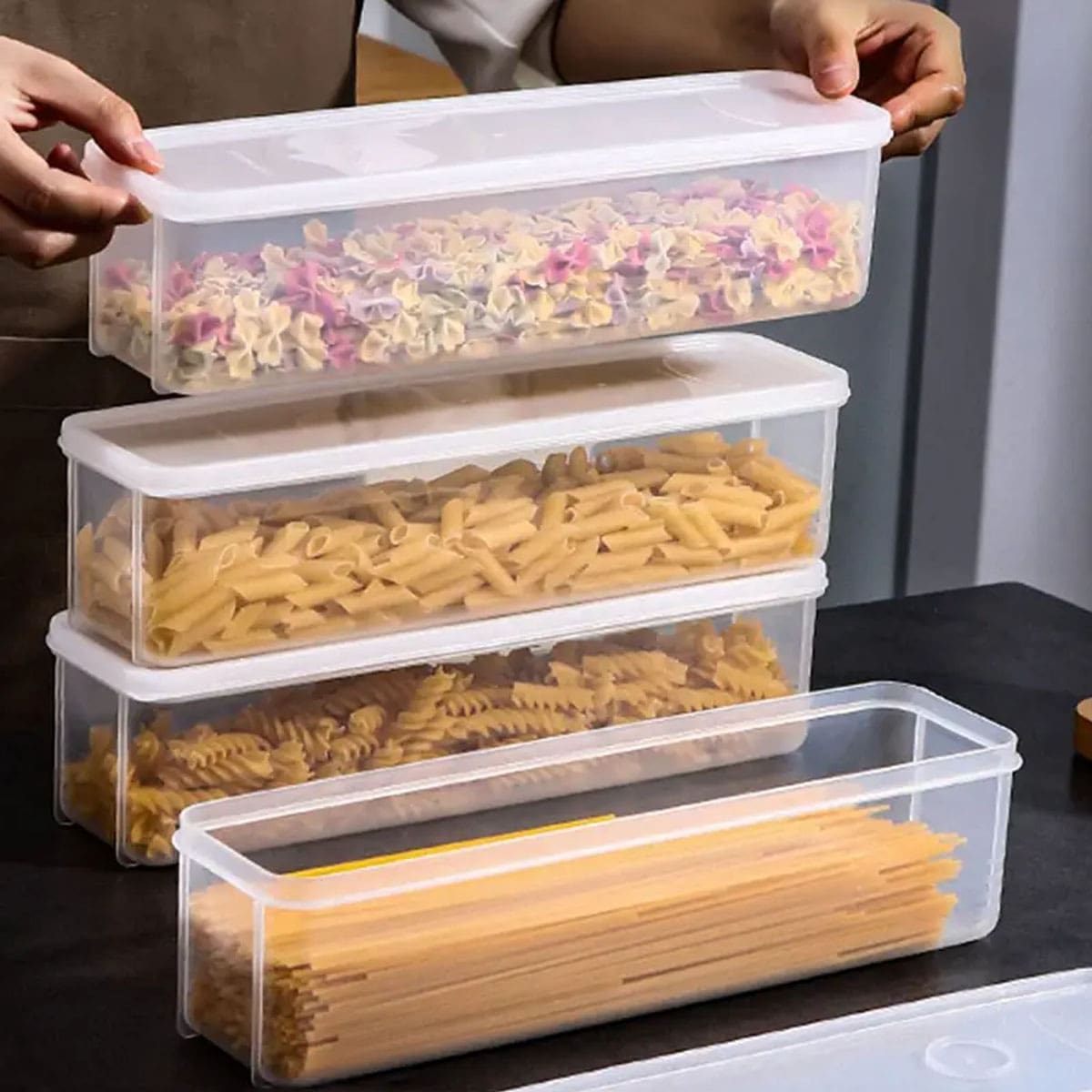 Meal Prep Glass Containers - กล่องเก็บของพลาสติกใส 1 ชิ้น, กล่องเก็บอาหารในตู้เย็นพร้อมฝาปิด, กล่องเก็บอาหารแบบใส, กล่องเก็บอาหารแบบปิดผนึก