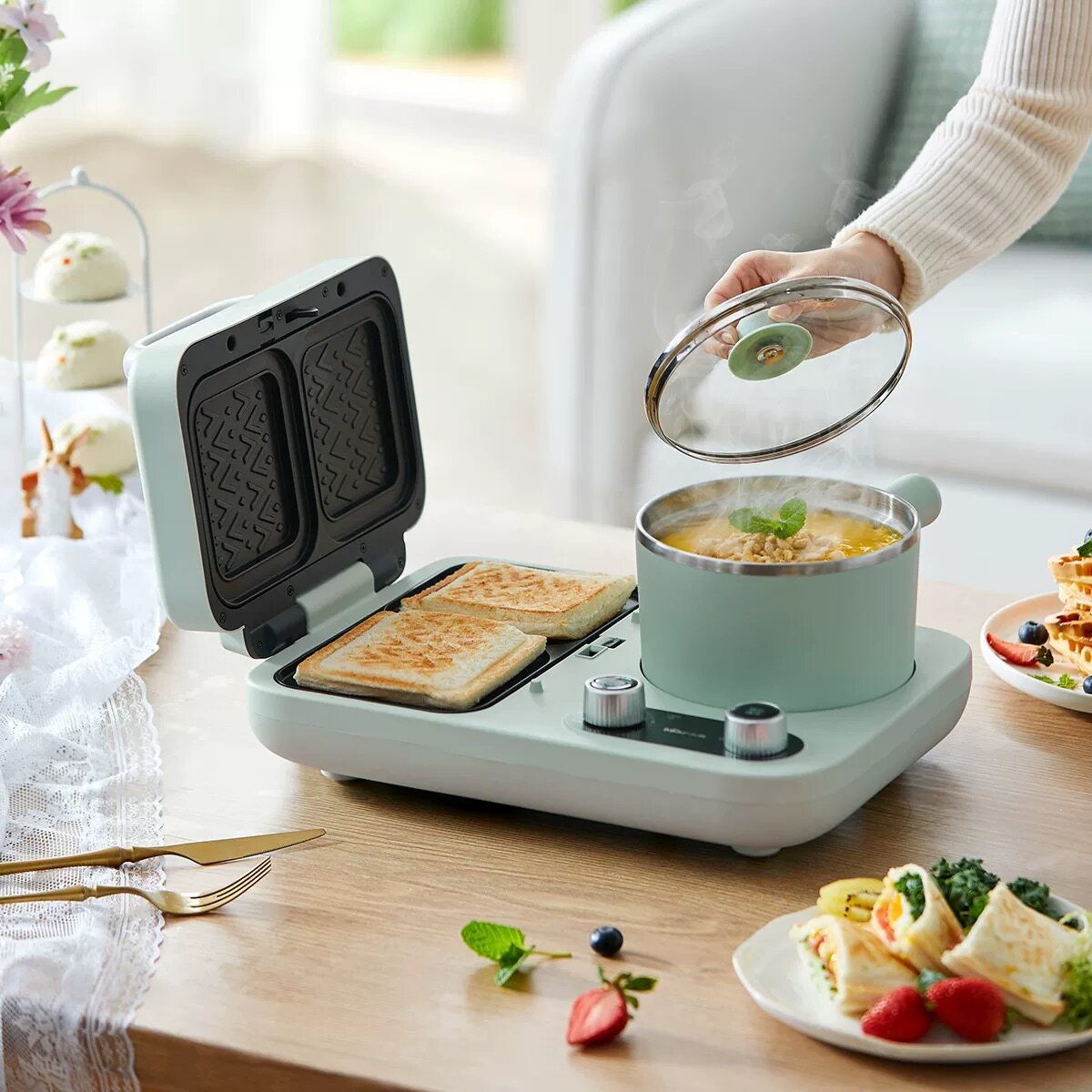 เครื่องทำแซนวิช เครื่องทำอาหาร - Breakfast Sandwich Press บทวิจารณ์และราคา