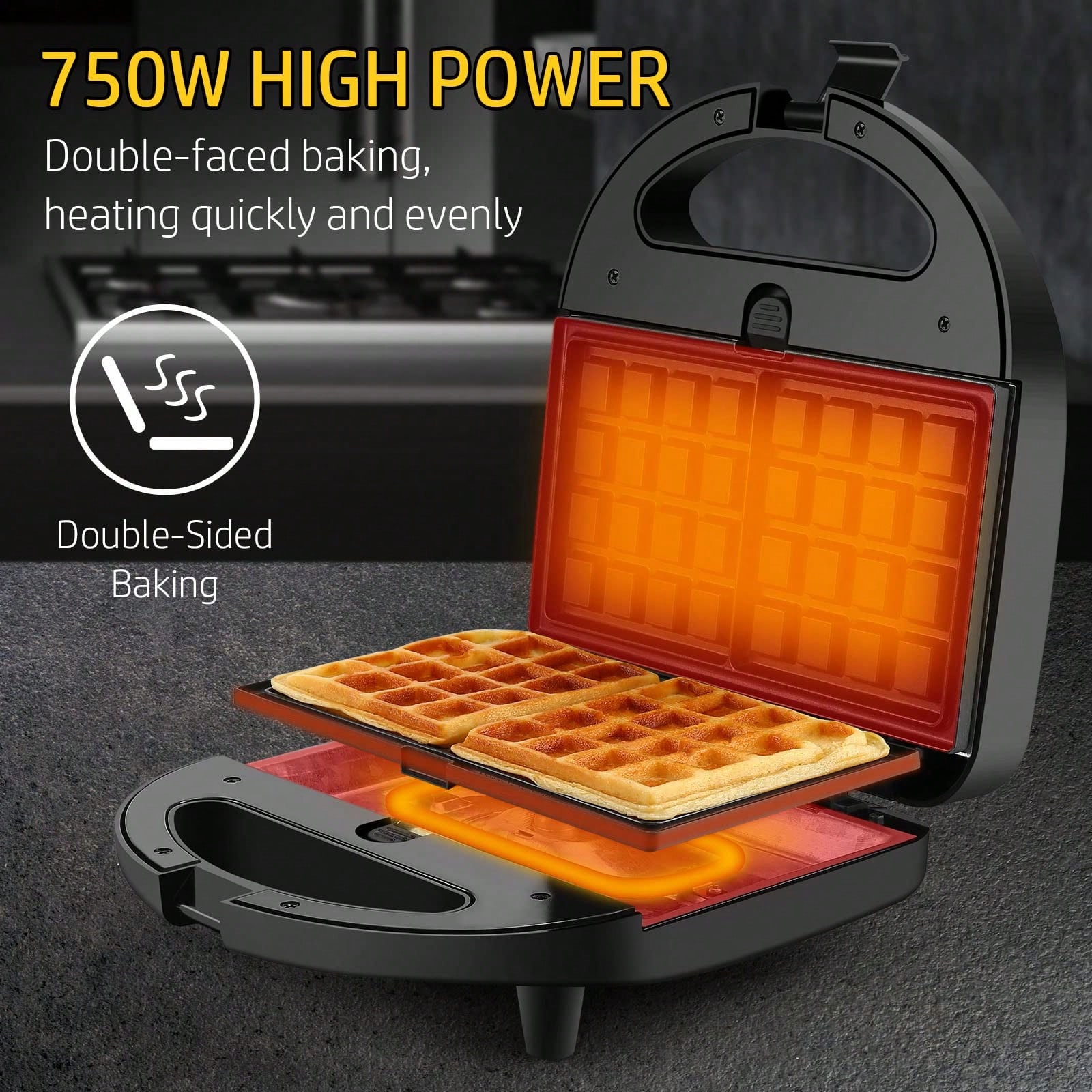 เครื่องทำแซนด์วิชและวาฟเฟิล 3- - Breakfast Sandwich Press บทวิจารณ์และราคา