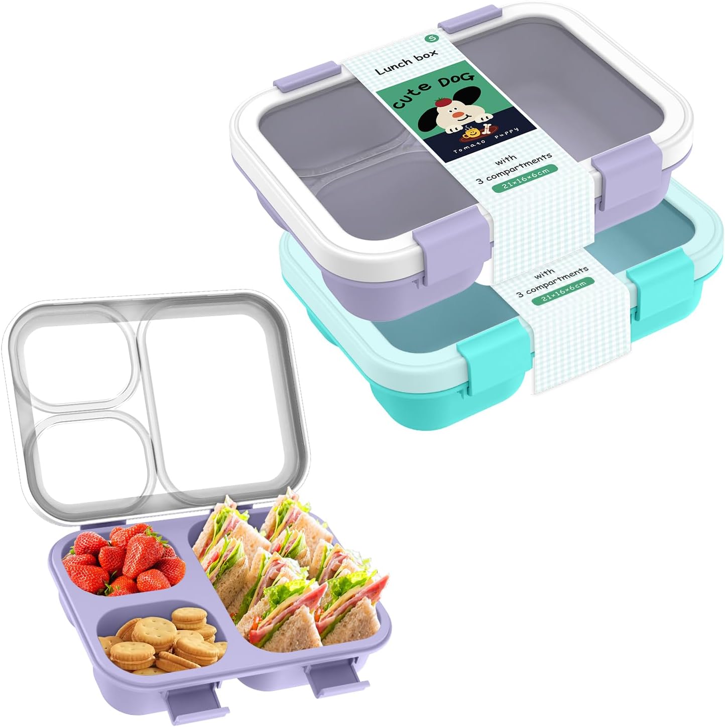 กล่องอาหารกลางวันพร้อมฝาปิด 3  - Meal Prep Jars With Lids บทวิจารณ์และราคา