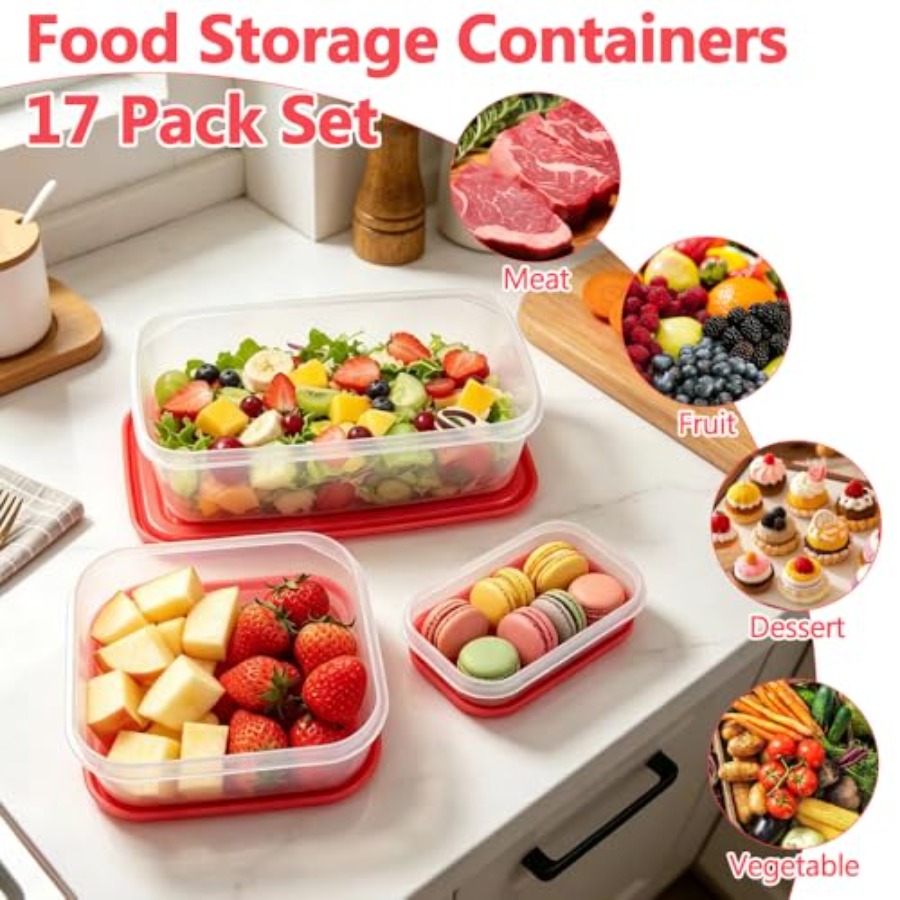 ชุดภาชนะเก็บอาหารพลาสติก 17 ชิ - Meal Prep Food บทวิจารณ์และราคา