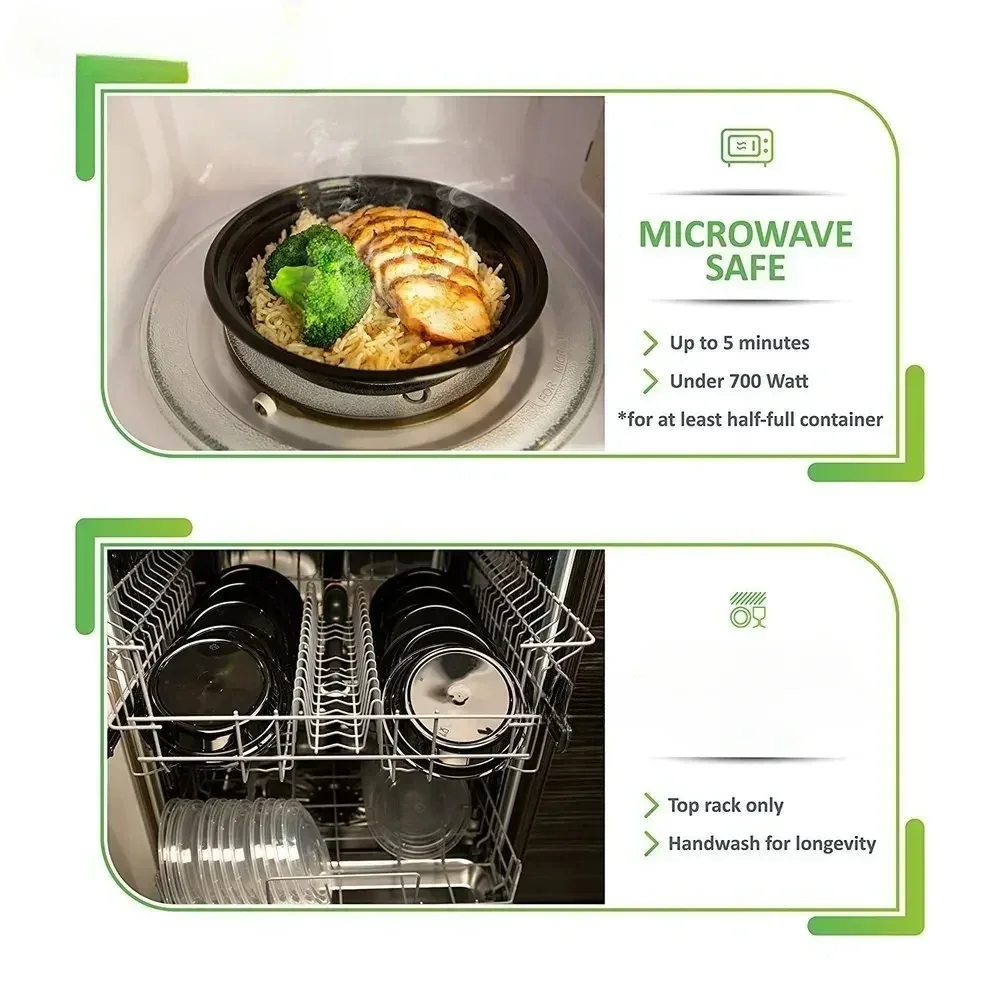กล่องข้าวกลางวันเบนโตะแบบพกพาส - Meal Prep Glass Containers บทวิจารณ์และราคา