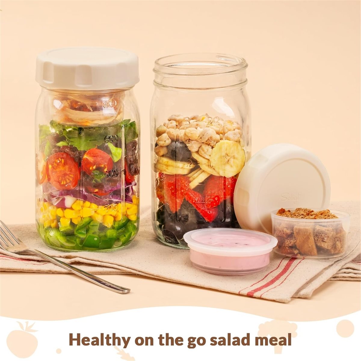 A67T ชุดใหม่ 4 ชิ้น โหลแก้วใส่ - Meal Prep Jars With Lids บทวิจารณ์และราคา