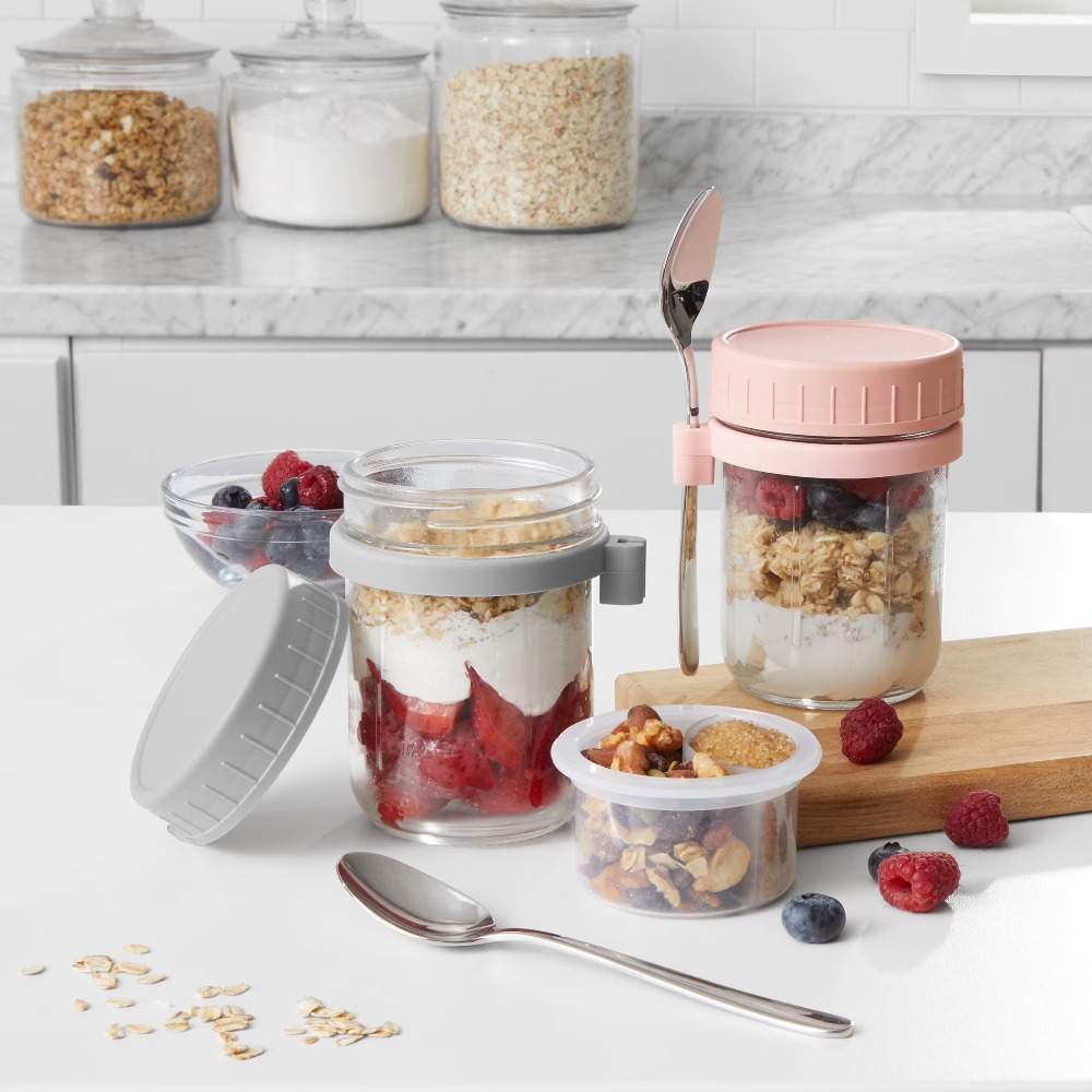 ขวดใส่อาหารและภาชนะใส่พาร์เฟต์ - Meal Prep Glass Containers บทวิจารณ์และราคา