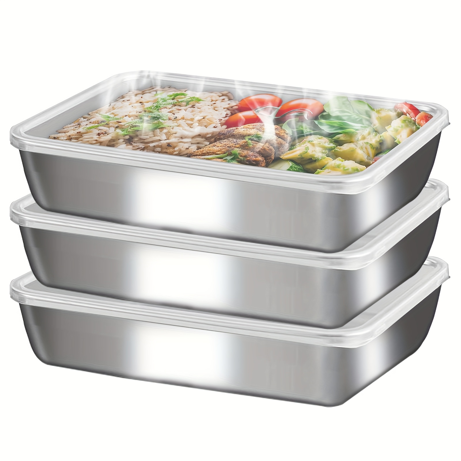 กล่องใส่อาหารสแตนเลส 3 ชิ้น &  - Meal Prep Glass Containers บทวิจารณ์และราคา