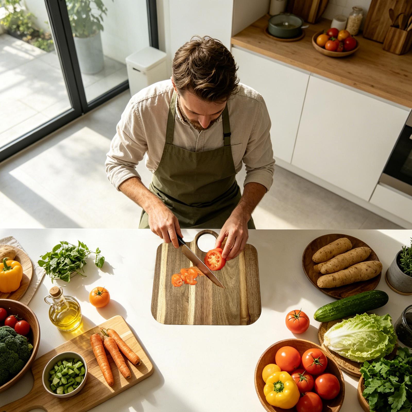 เขียงไม้รูปทรงกระเป๋า ป้องกันก - Meal Prep Food บทวิจารณ์และราคา