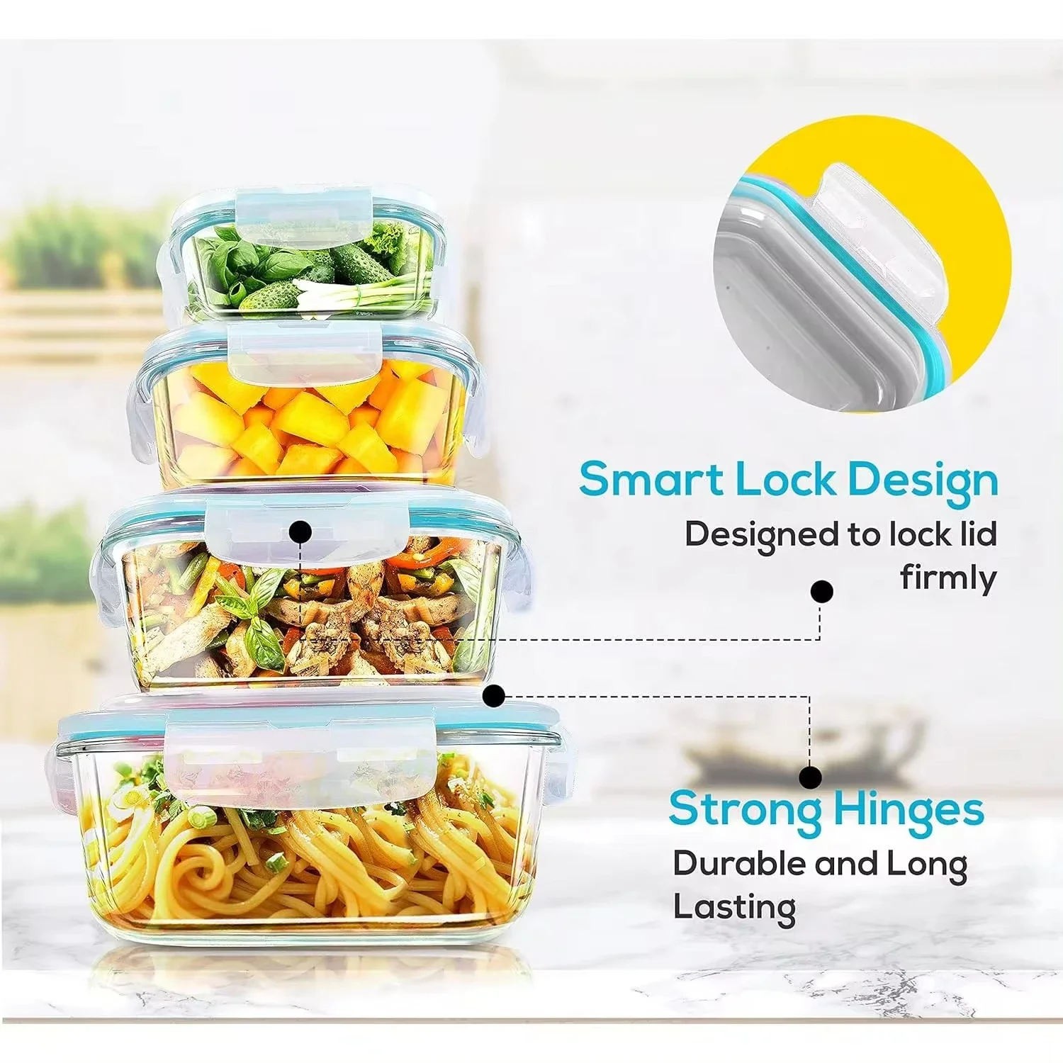 กล่องข้าวแก้วภาชนะเก็บอาหาร, อ - Meal Prep Glass Containers บทวิจารณ์และราคา
