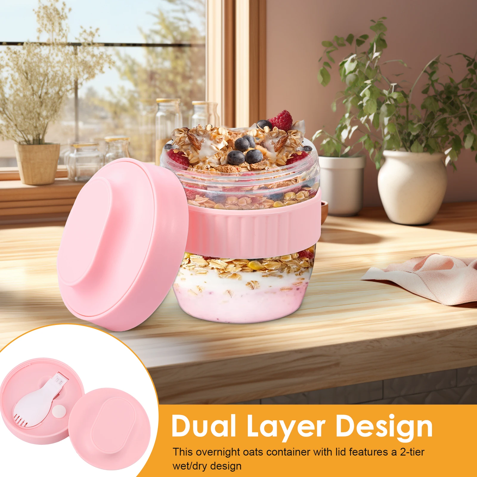 ภาชนะใส่ข้าวโอ๊ตแบบสองชั้นพร้อ - Meal Prep Oatmeal บทวิจารณ์และราคา